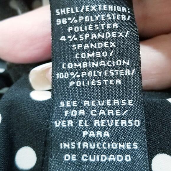 MSK - NWT's-Women's Black/White Polka Dot Short Sleeve Knee Length Dress Size M - Picture 10 of 11